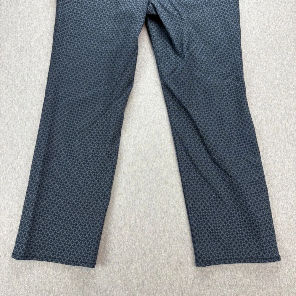 Roz & Ali Pant Womens 10 Blue Black‎ Geometric Print Straight Leg Casual Career - Picture 6 of 12